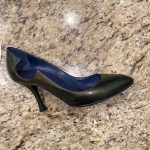 Deep Forest Green Sergio Rossi Heels w Side Cutouts